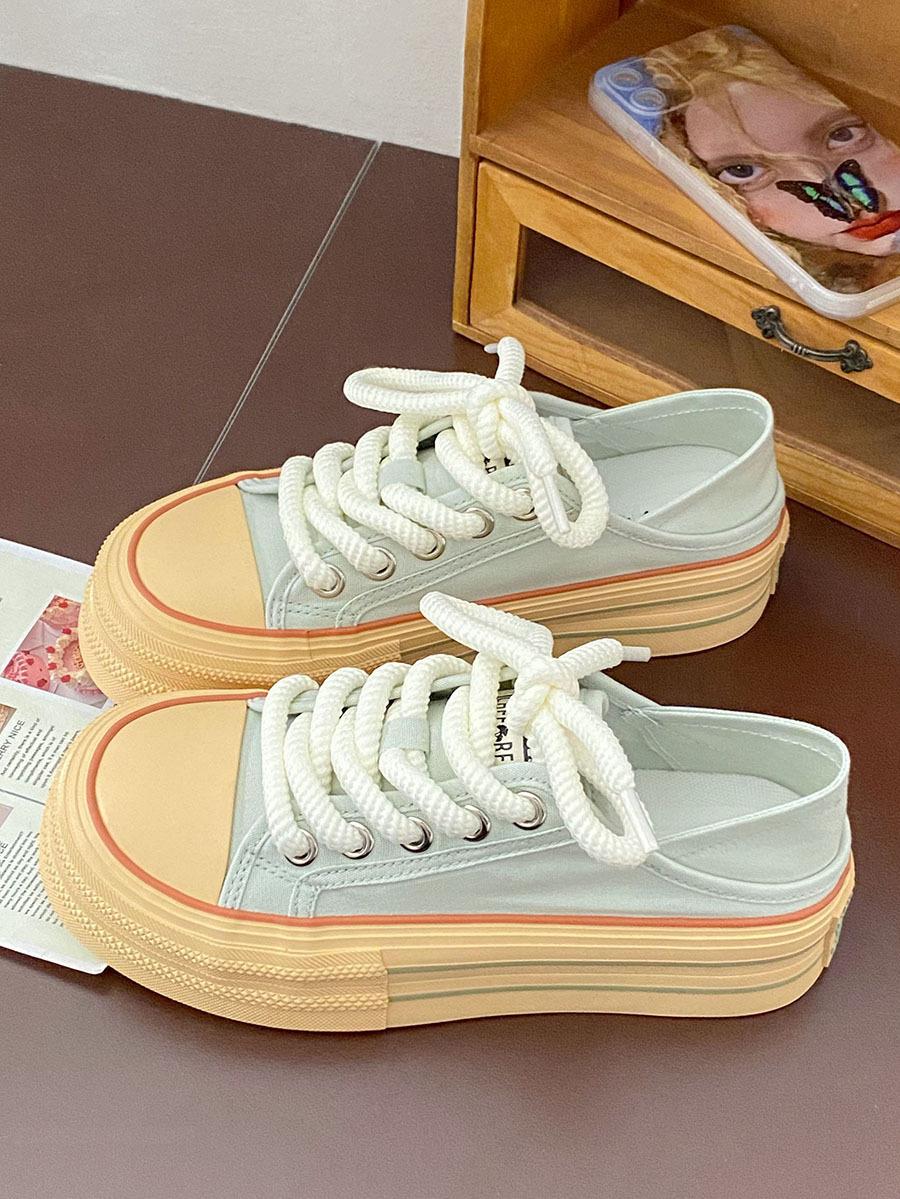 

мода Холщовые туфли женские весна лето повседневные прогулочные платформы вулканизированные туфли женские модные массивные кроссовки Zapatos Para Mujer 40 мятный зеленый