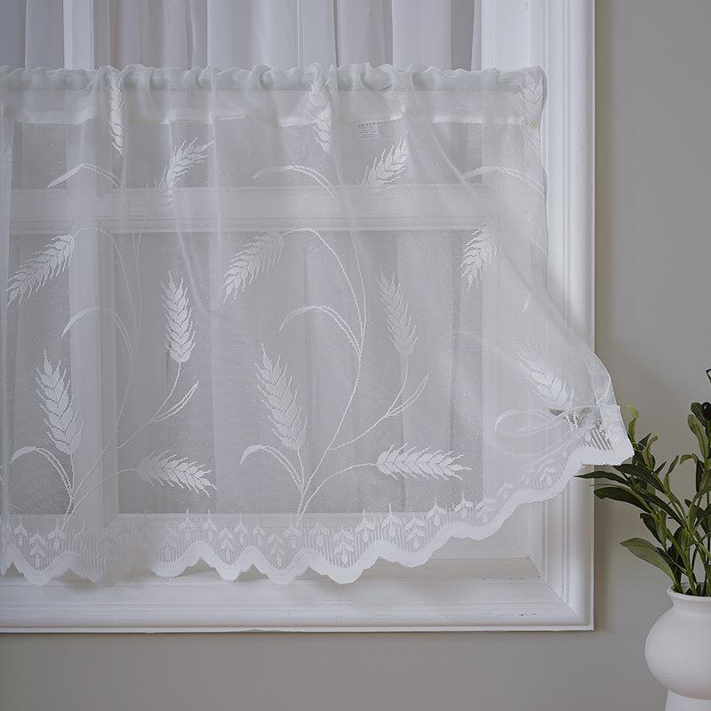 

White lace curtain short curtain door curtain half curtain kitchen bedroom small curtain 1