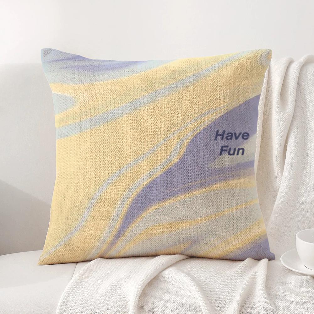 Colorful Marble Pattern Cushion Cover Natural Linen Organic Fabric DoubleSided Printing Sofa Home Decor Breathable Bed Pillow