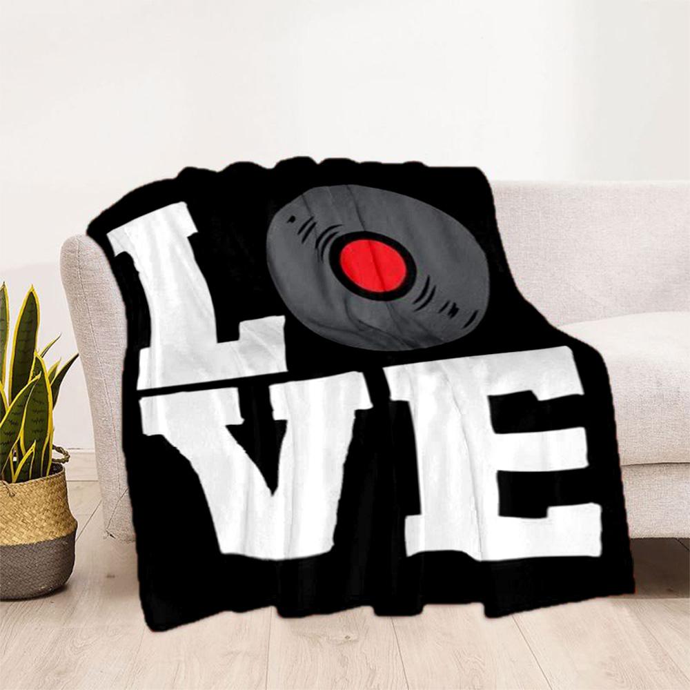 Love Records Blanket Soft Warm Cozy Suitable for Office Chair Couch Office Four Seasons Multipurpose Modern Style Gifts For Family Or Friends