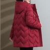 Winter Fashion Slim-fit Hooded Down Cotton-padded Jacket Women's Thickened Warm Temperament Medium Length Coat