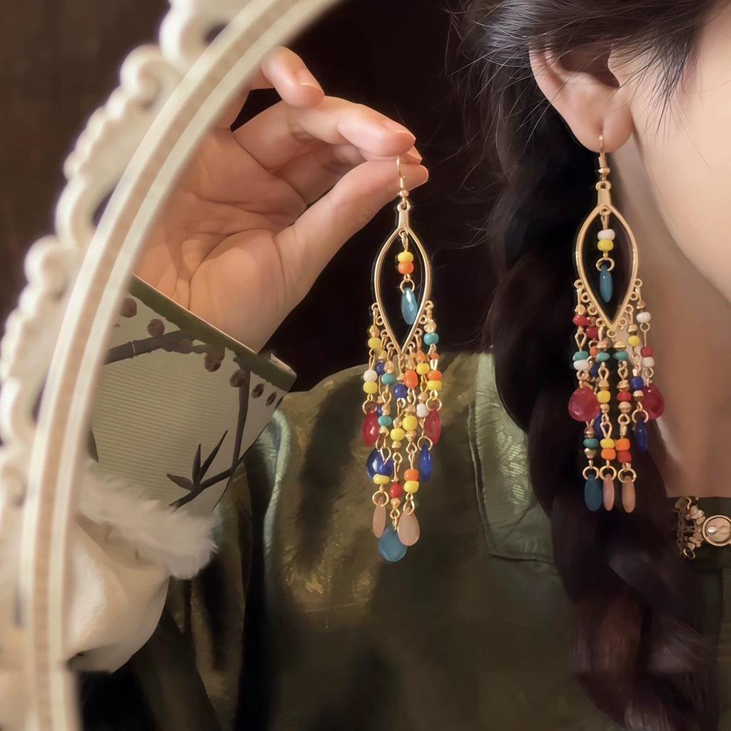 Bohemian Tassel Earrings: Ethnic Style, Versatile Travel Accessories