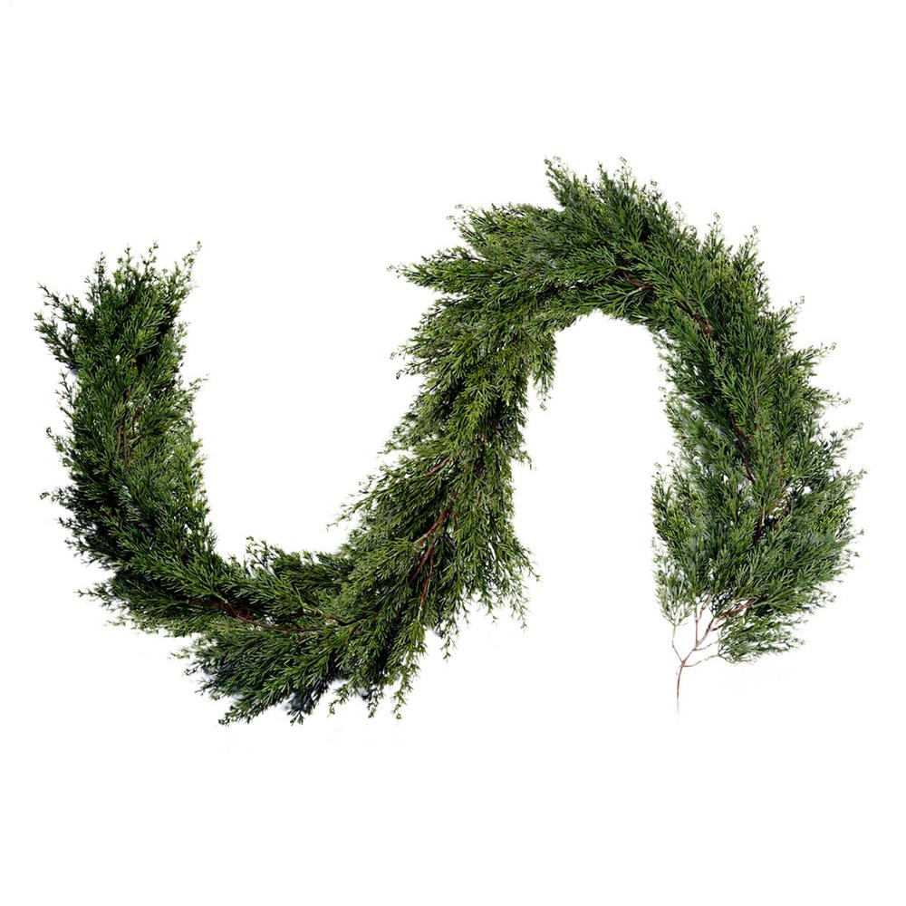

Christmas Garland Outdoor 6.5 Ft Artificial Realistic Real Touch Centerpiece Christmas Decorations Garland For Indoor Table зелений