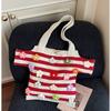 Summer Fashi Large Capacity Youth Beach Handbag  Boho Crochet Shoulder Bags Handmade Floral Striped Knit Tote Bags