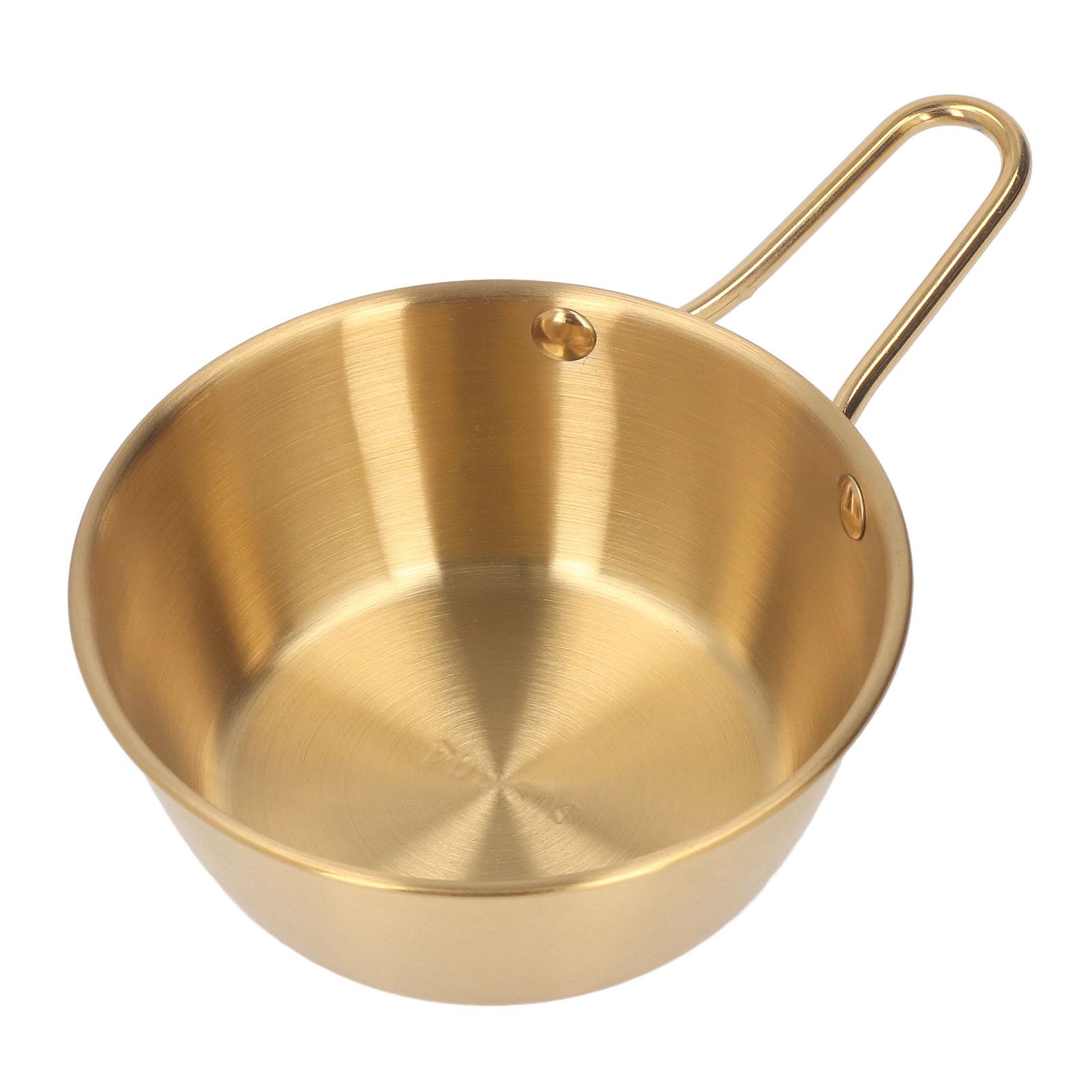 

Bowl Stainless Steel Simple Design Anti Scalding Bowl with Handle for Camping Hiking Gold L золотой