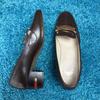Used Old Gucci Loafers Sherry Line Square Toe Approx. 23cm