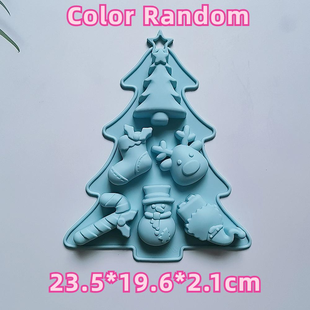

НОВА Різдвяна ялинка Шоколадна силіконова форма 6 гнізд Сніговик Лось Печиво Цукерки Інструмент для виготовлення Печиво Лід Форма для льоду Випічка Торт Декор