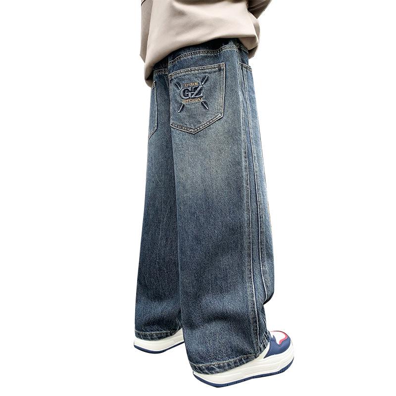 Jeans droits amples pour garçons - Collection Printemps/Automne 2026: Pantalons décontractés pour enfants - Tailles M et L