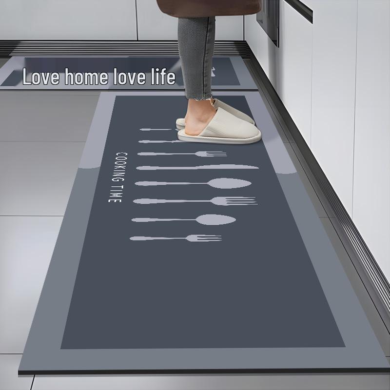Simple Style Dirt-Resistant, Anti-Slip Kitchen Mat - Water-Absorbing Entrance and Floor Carpet