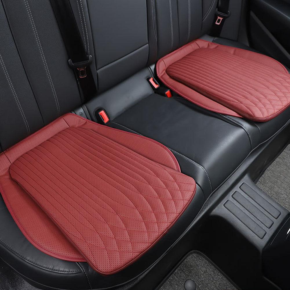 2Pcs Breathable Car Cushion Luxury Leather Commercial Non-slip Vehicle Sponge High Universal Rebound Pad Support Cover