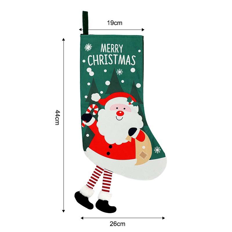 Large Christmas Socks Gift Bag Merry Christmas Eve Tree Pendant Decoration Santa Claus Snowman Elk Kid Child Candy Bag Gift Xmas