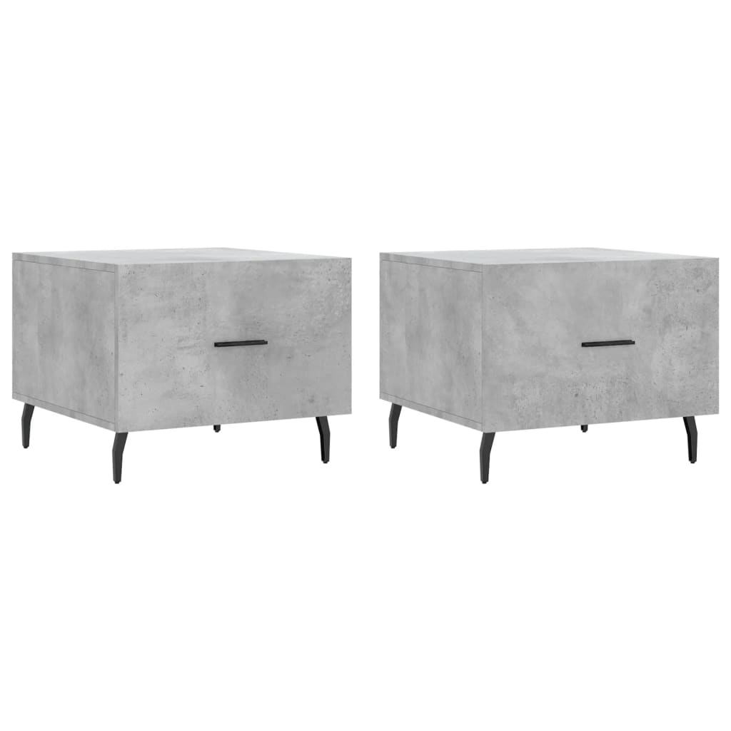  Coffee Tables, 2 Pcs, Concrete Grey, 50x50x40 Cm