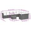 10-teiliges Gartensofa-Set mit Kissen Graues Poly-Rattan