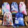 Y5JC Bright Festival Printed Polyester Storage Bags For Small Items Home Organization 13x18cm