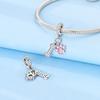 100% Copper Metal Charm Bead Components Bead Components Cute Paw Bone Luminous Paw Print Pendant Bead Component Compatible With Bracelet High Quality