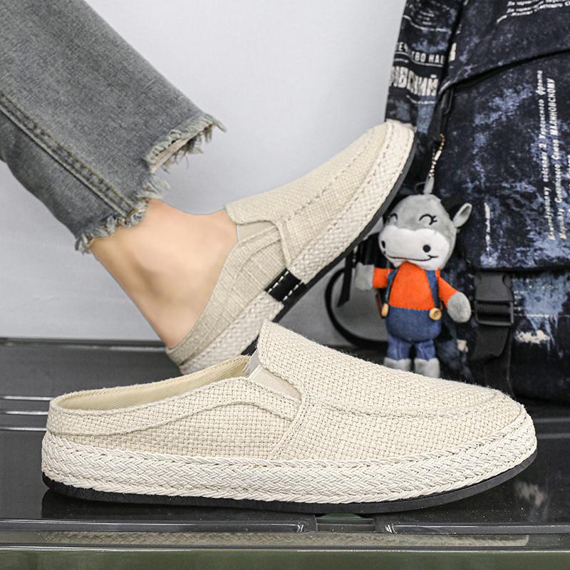 men casual shoes slip on shoes lightweight loafers men sandals breathable half slippers canvas shoes Zapatos Hombre