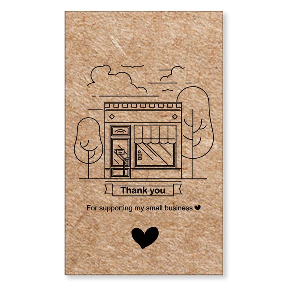 30pcs Natural Kraft Paper Thank You Card Enterprise Store Business Thank You Order Card Wholesale Custom Gift Decoration Card