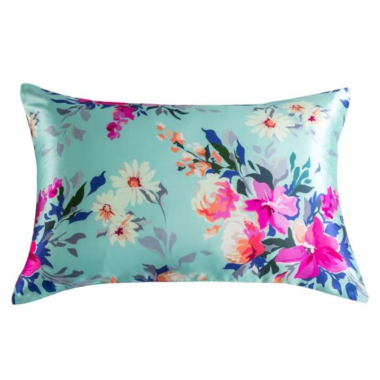 2Pcs/Set Flower Print Satin Pillowcase Envelope Closure Soft Dustproof Wrinkle Free Washable