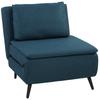 Convertible Armchair, 1-Seat, 3-in-1 Click-Clack, Adjustable Backrest, Pillow, Blue