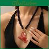 Lobster Pendant Necklace For Women With Geometric Animal Design And Artificial Pearl Beads