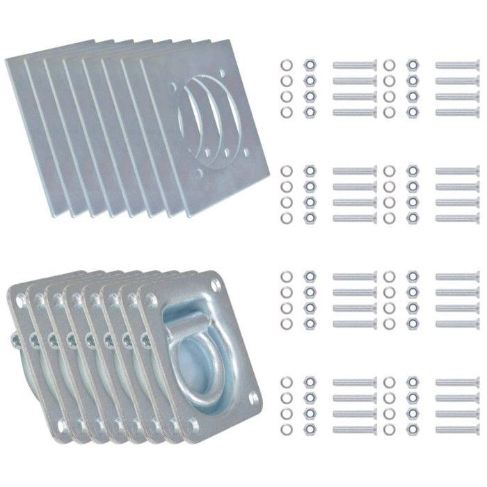 VidaXL Anneau d'arrimage pour remorque 8 pcs Acier galvanisé 2000 kg