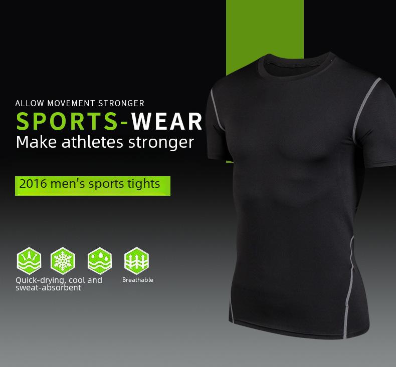 Men's PRO Short Sleeve Compression Shirt - Quick-Drying, Breathable, Four Seasons Fitness & Running T-Shirt.