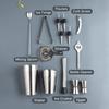 14pcs/set Mixology Bartender Kit Cocktail Shaker Set with Boston Shaker/ Jigger/ Pourers/ Ice
