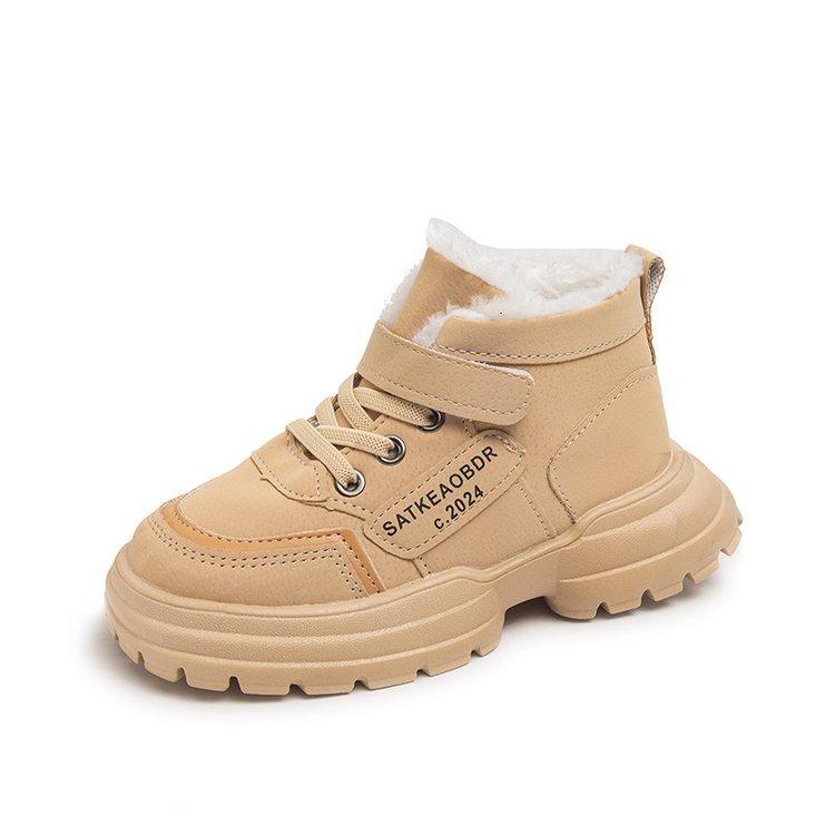 Winter Children's Boots Boys Plus Cashmere Thicken Warm Snow Boots Girls Non-slip Outdoor Boots Student Shoes Hiking Shoes