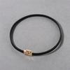 Personalized Simple Copper Plated 18K Real Gold Square Black Leather Rope Cowhide Collar Niche Fashion Unique Neck Chain