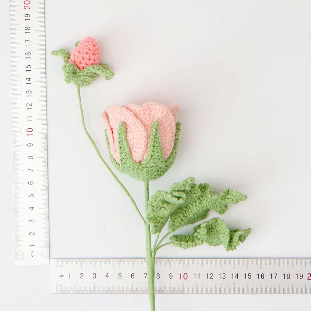 Kreative Häkelblumen Niedliche handgemachte Blumen Künstliche Rosen Hochzeitsdekoration Kunstpflanzen