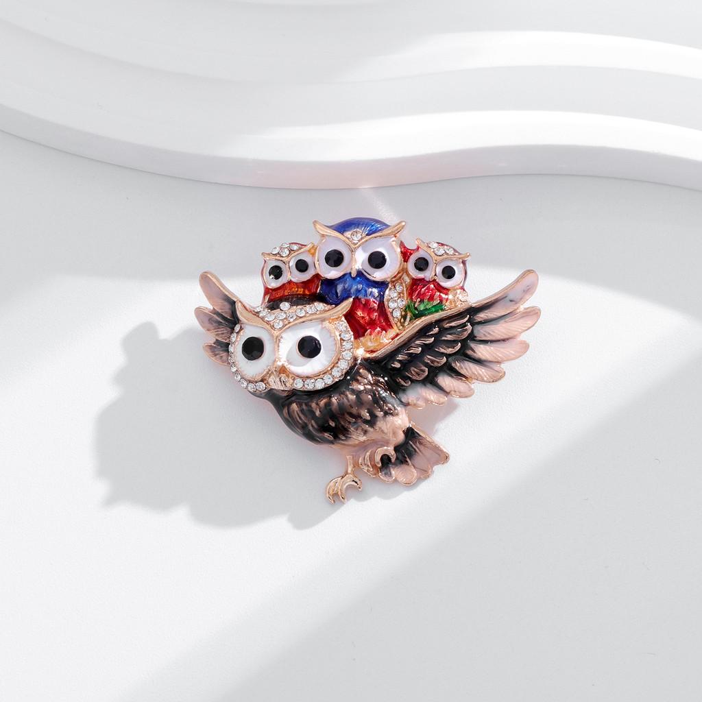 Owl Brooch Pin For Women Girls Elegant Animal Jewelry Gift For Fall