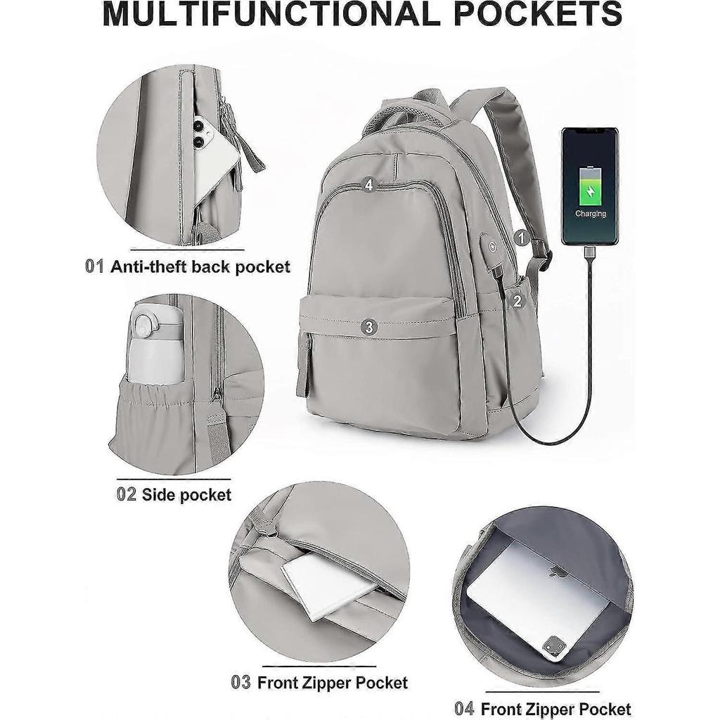Backpack For School Girls Boys Aesthetic Lightweight Travel Daypack Simple Cute Backpack For Women Men Waterproof College High School Bookbag Fit 14 I