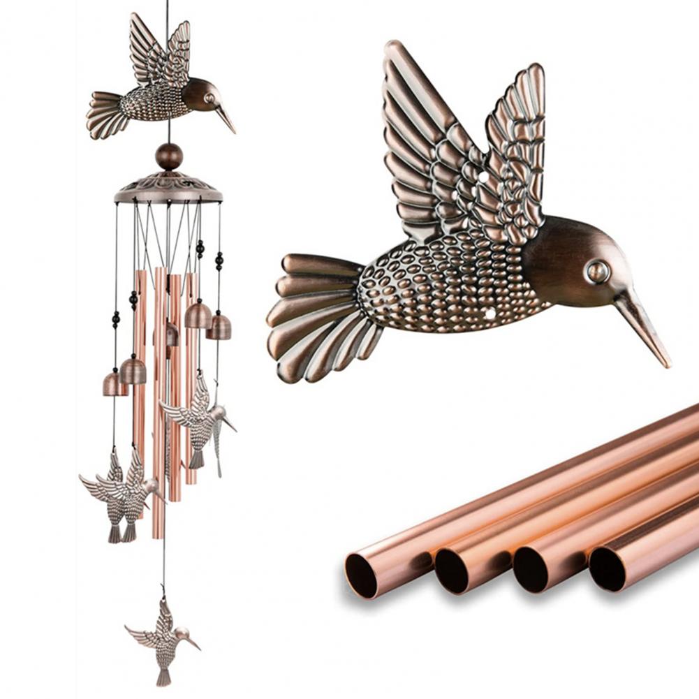 Creative Butterfly Bird Angel Wind Chimes Outdoor Hanging Decor Crisp Sound Tube Wind Chime Pendant