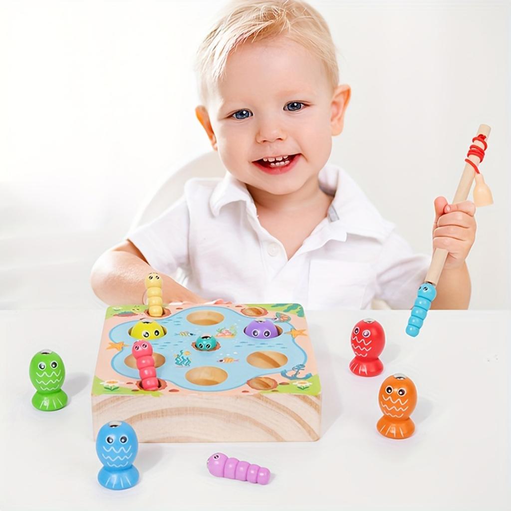 Wooden Fishing Toys, Interactive Fishing Games, Fine Motor Skills And Hand Eye Coordination Learning, Educational Gifts,Educational Toy