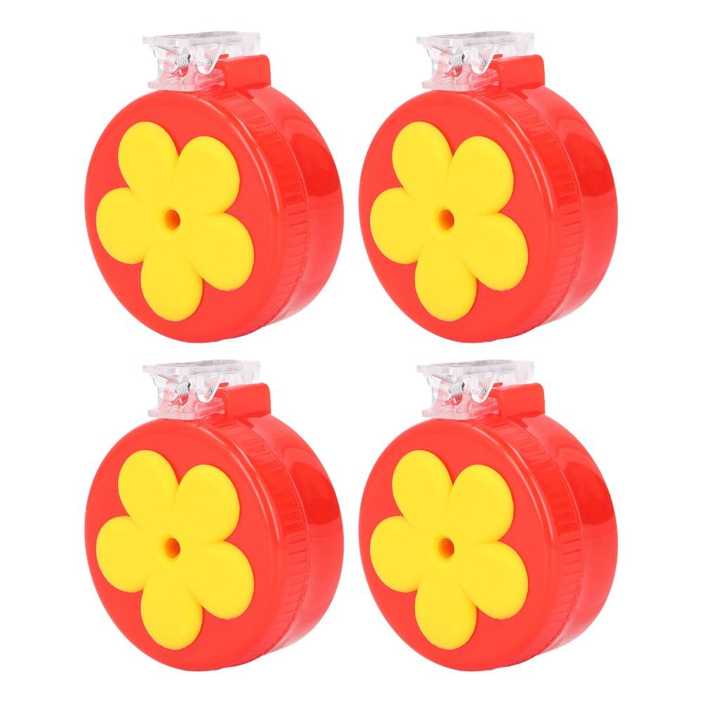 4sets ABS Hummingbird Clip Feeder With Brushes Flower Hummingbird Feeder Outdoor Use
