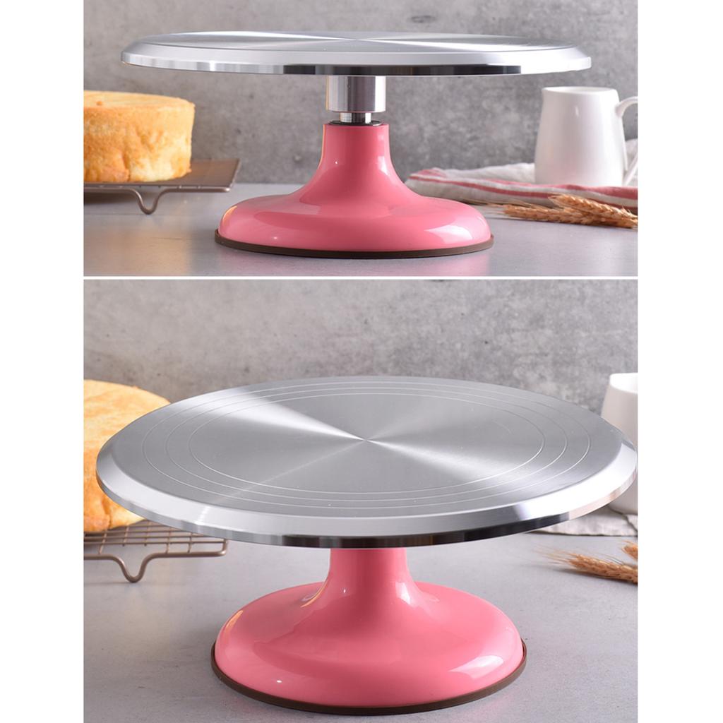 Cake Turntable Revolving Cake Stand Rounded Edges Silent Bearing Aluminum Alloy Stable for Cake Decorating Supplies