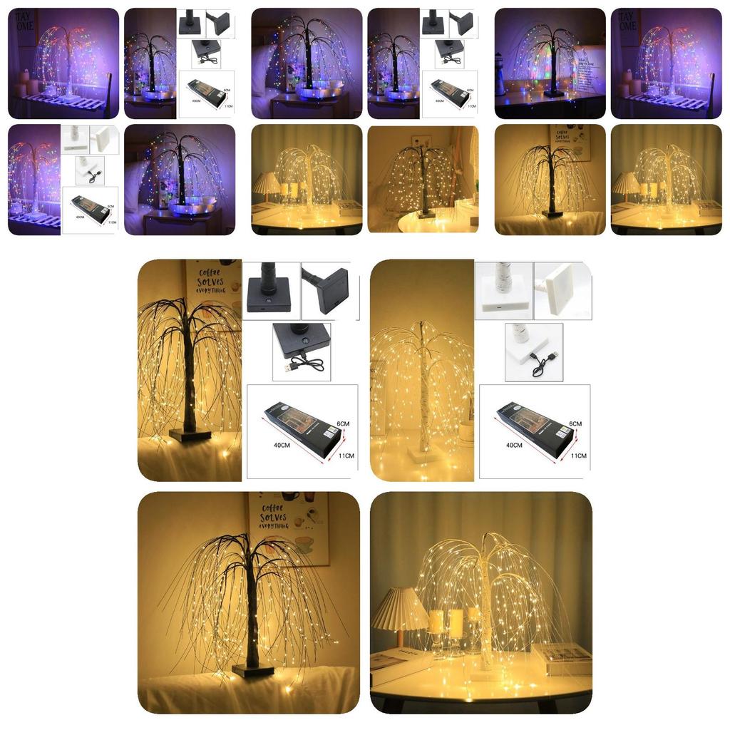 Beautifully Designed 55cm Led Birch Tree Light In White And Black With Warm White And Colorful Lighting For Holiday Cheer