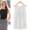 Chic Sleeveless Chiffon Tank Top Elegant Round Neck Pullover For Women