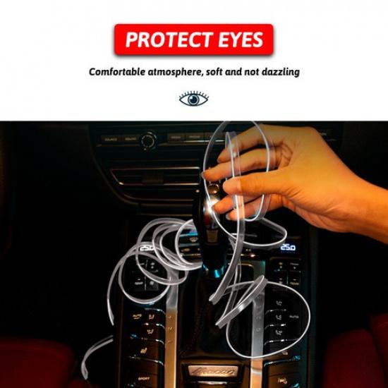 2M Auto Car LED Strip Light Interior Decor Atmosphere Wire Strip Lamp 12V White