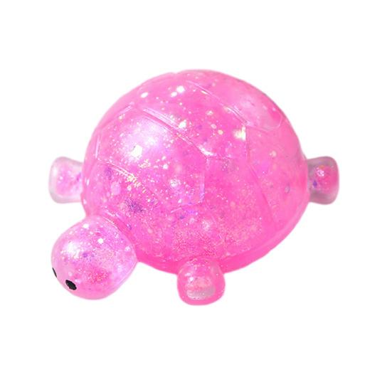1/4Pcs Glitter Turtle Sugar Stress Ball Anxiety Relief Clear Tortoise Squeeze Toy Stretchy Slow Rising Relaxing Animal Pinch Fidget Toy