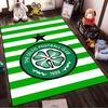 Grün-gestreifte Celtic FC Logo Teppich Rutschfester Teppich geeignet für Wohnzimmer- und Schlafzimmer-Sofas