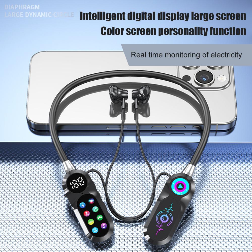 Bluetooth 5.4 Earphones Wireless Headphones Magnetic Sports Neckband Neck-hanging Earbuds HiFi Lossless Sound Headset with Mic