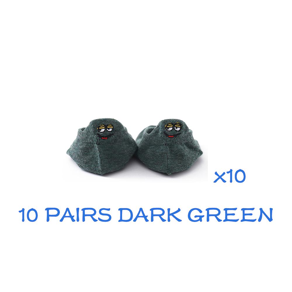 Lot de 10 paires Chaussettes courtes en coton pour homme avec broderie expression dessin animé drôle joyeux kawaii couple chaussettes calcetines