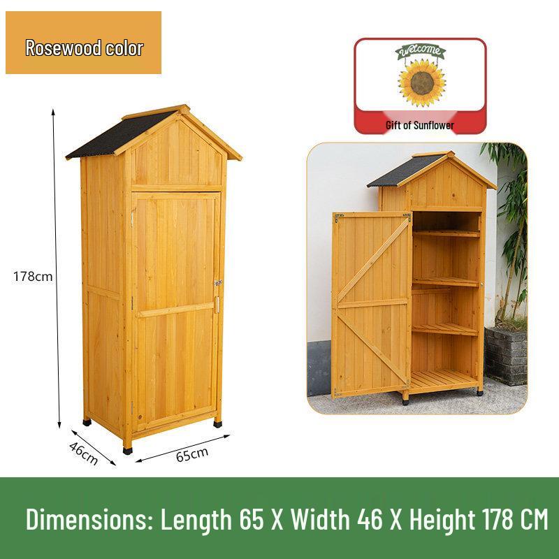 Outdoor Anti-Corrosion Solid Wood Garden Storage Cabinet with Sun Protection