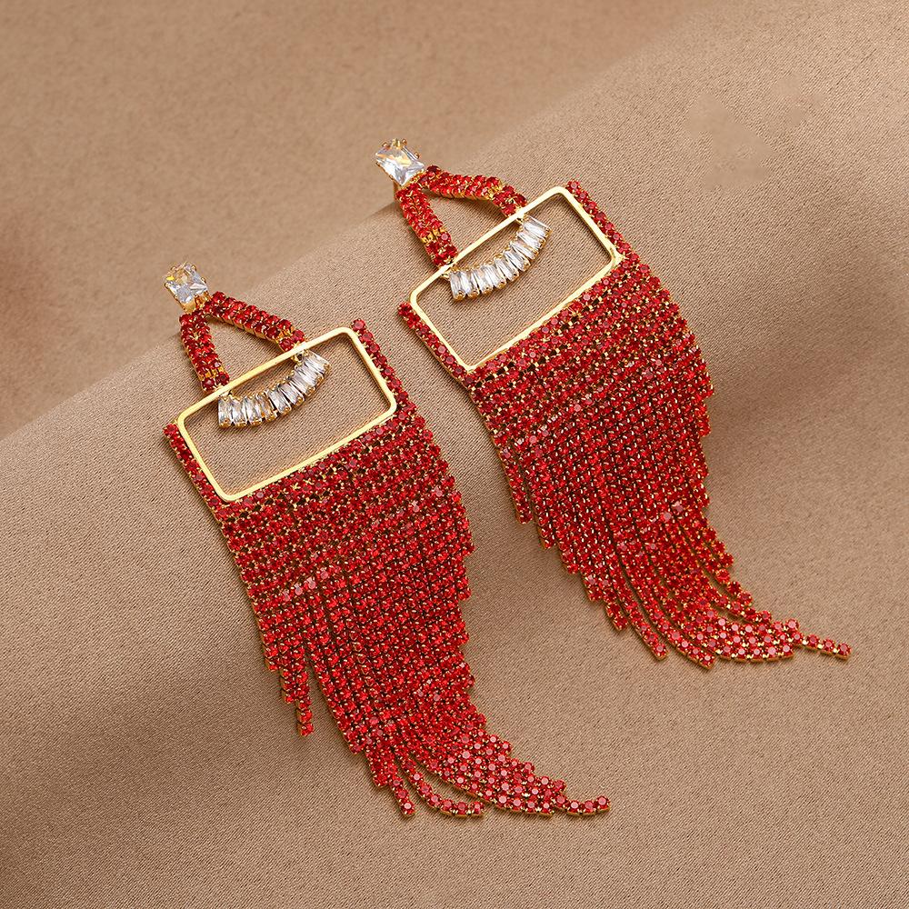 Преувеличенные Серьги-Кисточки с Полным Алмазным Покрытием, Премиальные, Инкрустированные Стразами, Цирконами, Свадебные Серьги