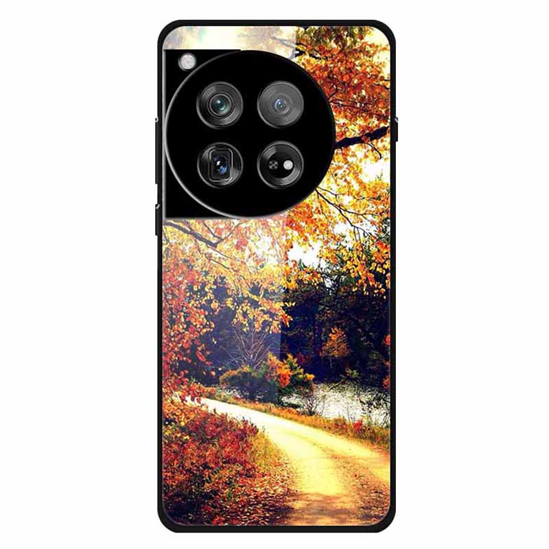 

Для OnePlus 12 5G Чехол С рисунком Печать ПК+Закаленное стекло+ТПУ Задняя крышка телефона Country Road