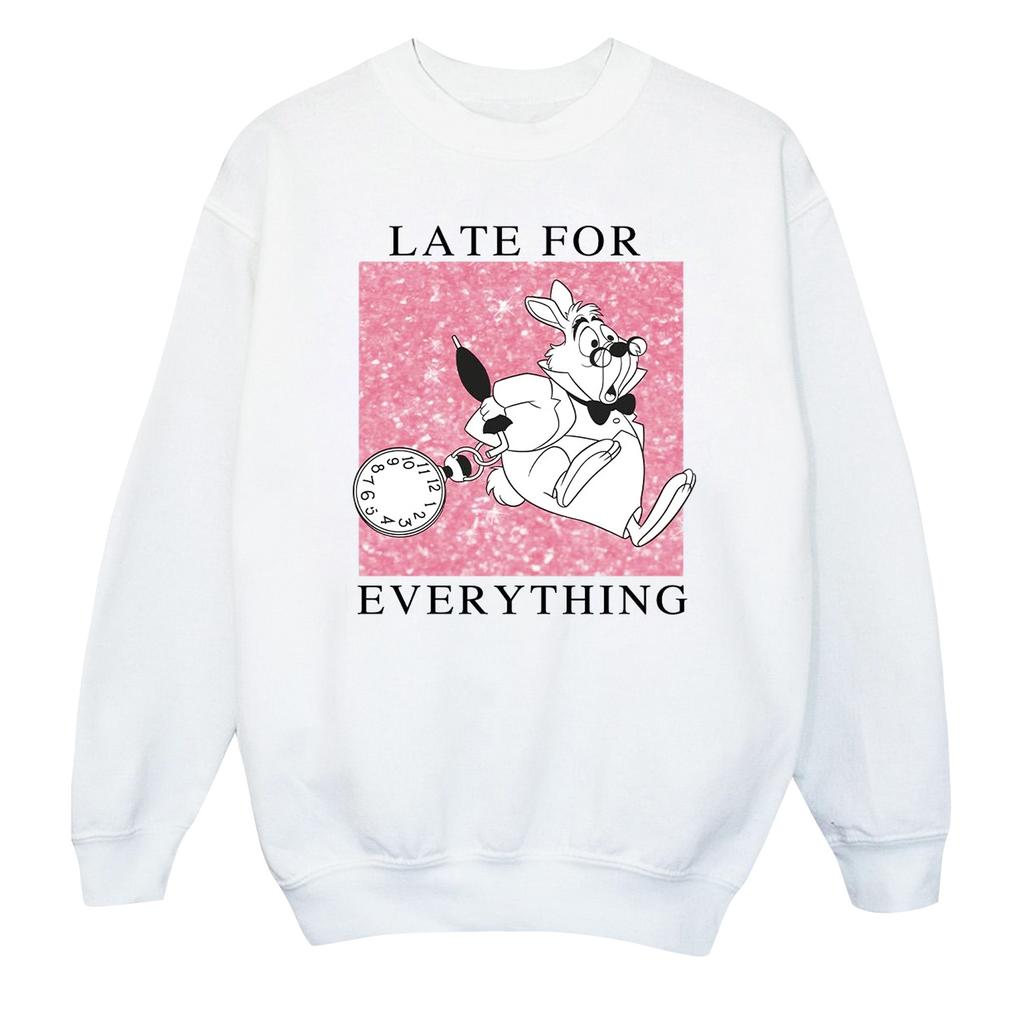 Disney Girls Alice In Wonderland White Rabbit Sweatshirt