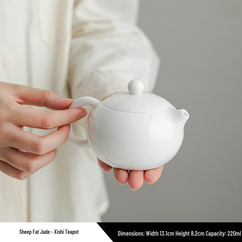 Xi Shi Jade Porcelain Teapot - Ink Wash Style Ceramic Pot for Women's Boutique Kung Fu Tea Set.