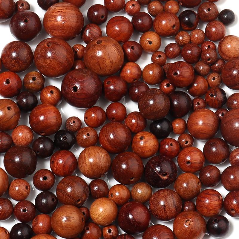 50-100pcs/lot Natural Rosewood Beads Burmese Loose Spacer Wooden Bead for Jewelry Making Handmade DIY Bracelet Accessories