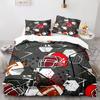 American Football Duvet Cover Set Queen/Full/King Size Skull Bedding Set 3pcs for Kids Boys Teens Sports Gaming Comforter Cover